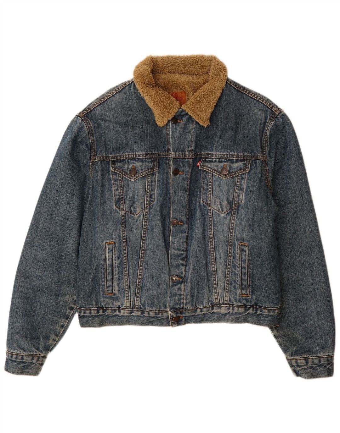 Levi's Herre 70500 Sherpa Denim Jacket UK 40 Large Blue