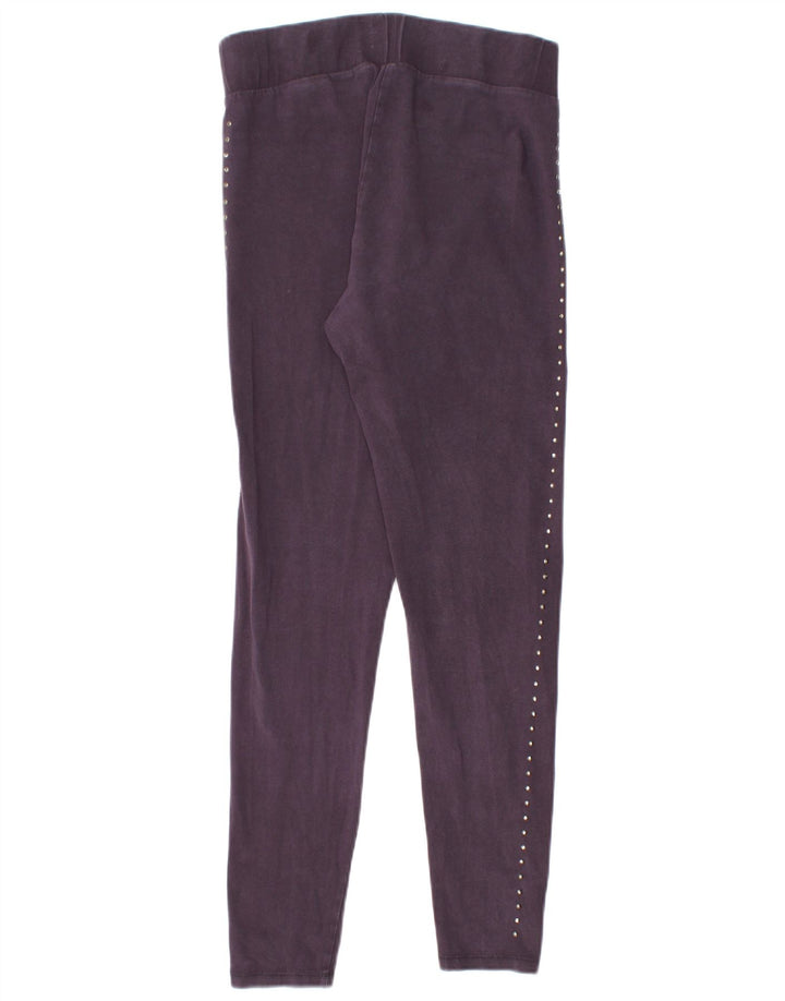 Marks & Spencer Dame Leggings UK 12 Medium Lilla Plettet Bomuld