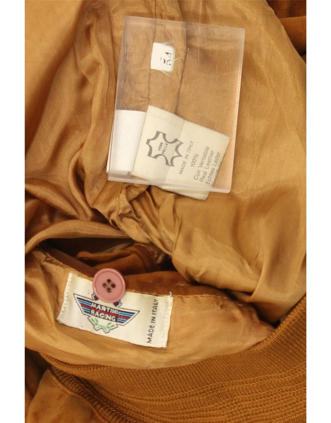 Vintage herre ruskind bomberjakke IT 54 2XL brunt læder