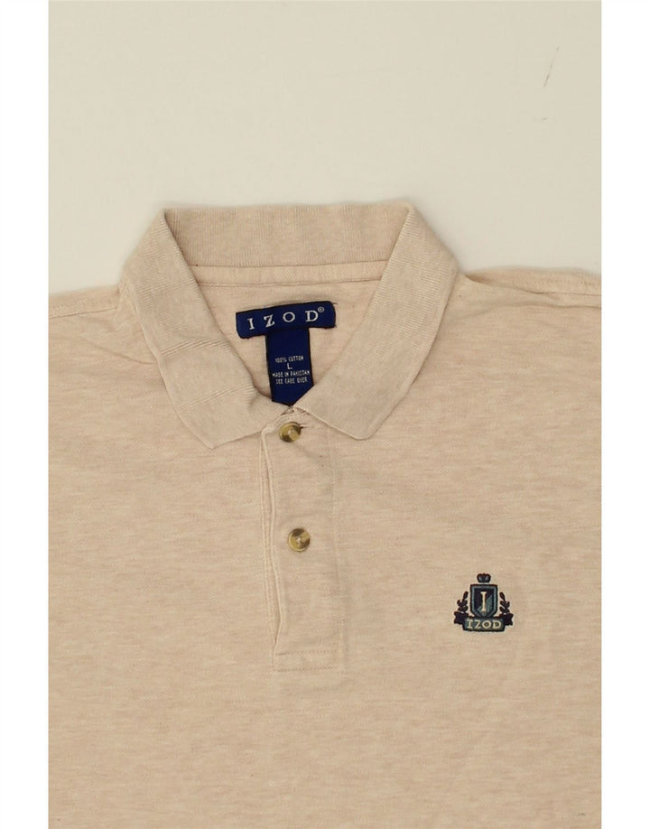 IZOD Mens Polo Shirt Large Beige Cotton Vintage Izod and Second-Hand Izod from Messina Hembry 