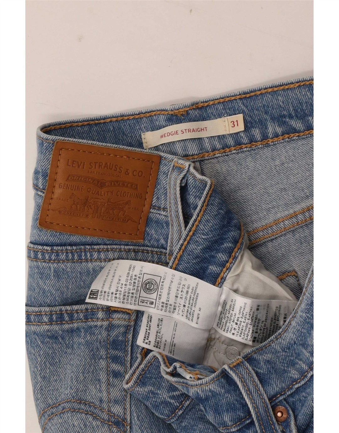 Levi's Dame Wedgie Straight Jeans W31 L28 Blå Bomuld