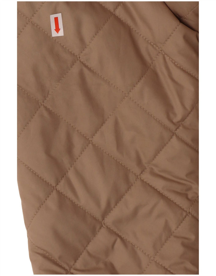 HOLLISTER Kviltet hættejakke til kvinder UK 10 Small Beige Polyester