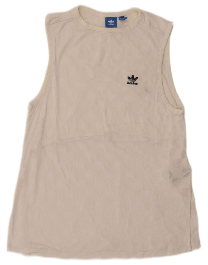 ADIDAS Damevest Top UK 10 Lille hvid geometrisk polyester