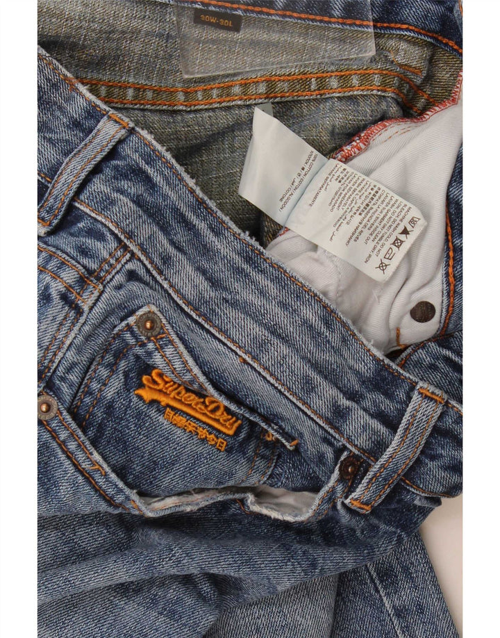 Superdry Straight Jeans til mænd W30 L30 Blå Bomuld