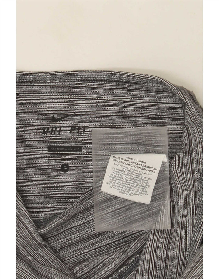 Nike Dame Dri Fit Leggings UK 8 Small Grey Colourblock Nylon