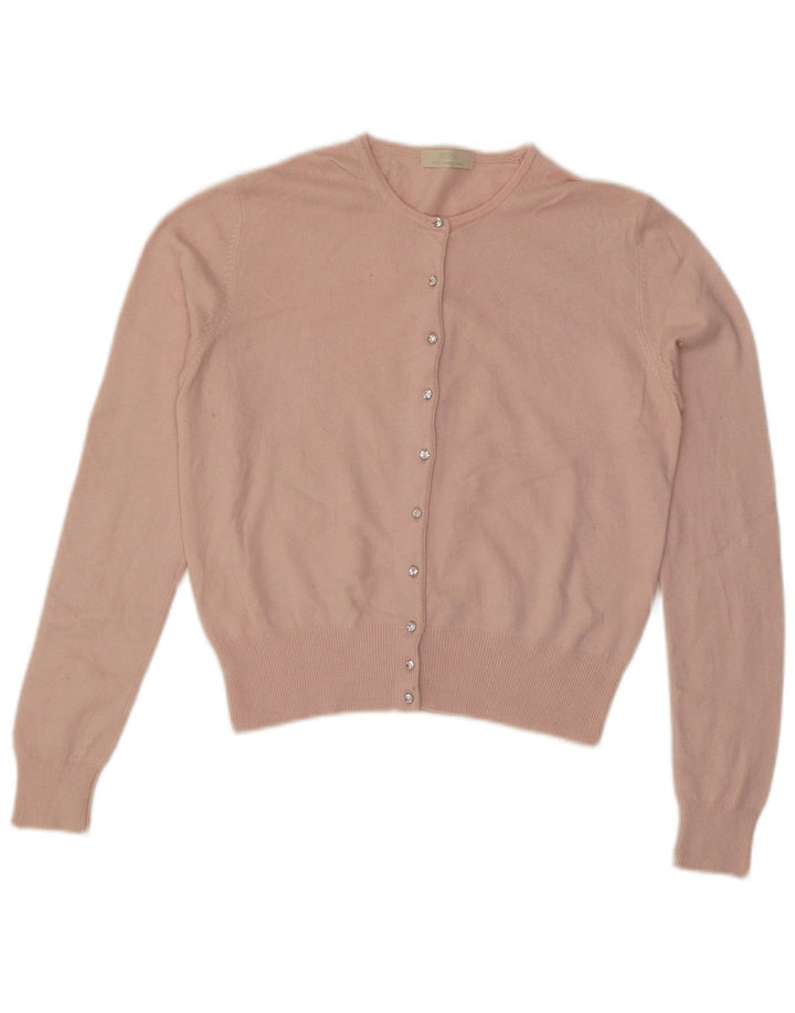 Marks & Spencer Dame Crop Cardigan Sweater UK 14 Medium Pink Viscose