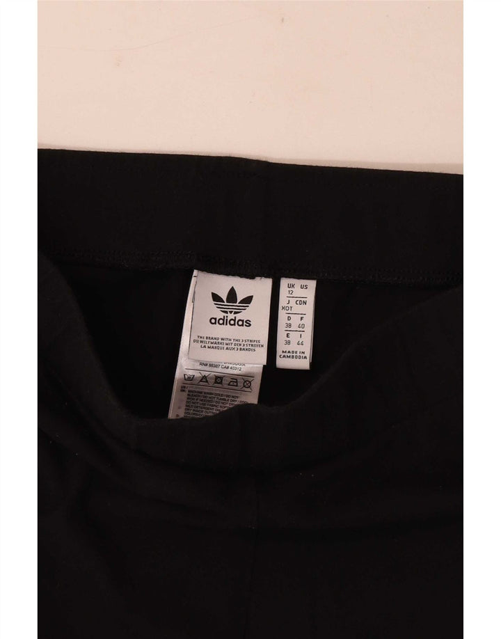 Adidas Dame Leggings UK 12 Medium Sort Bomuld