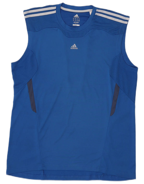 Adidas Herre Climacool Vest Top XL Blå Colourblock