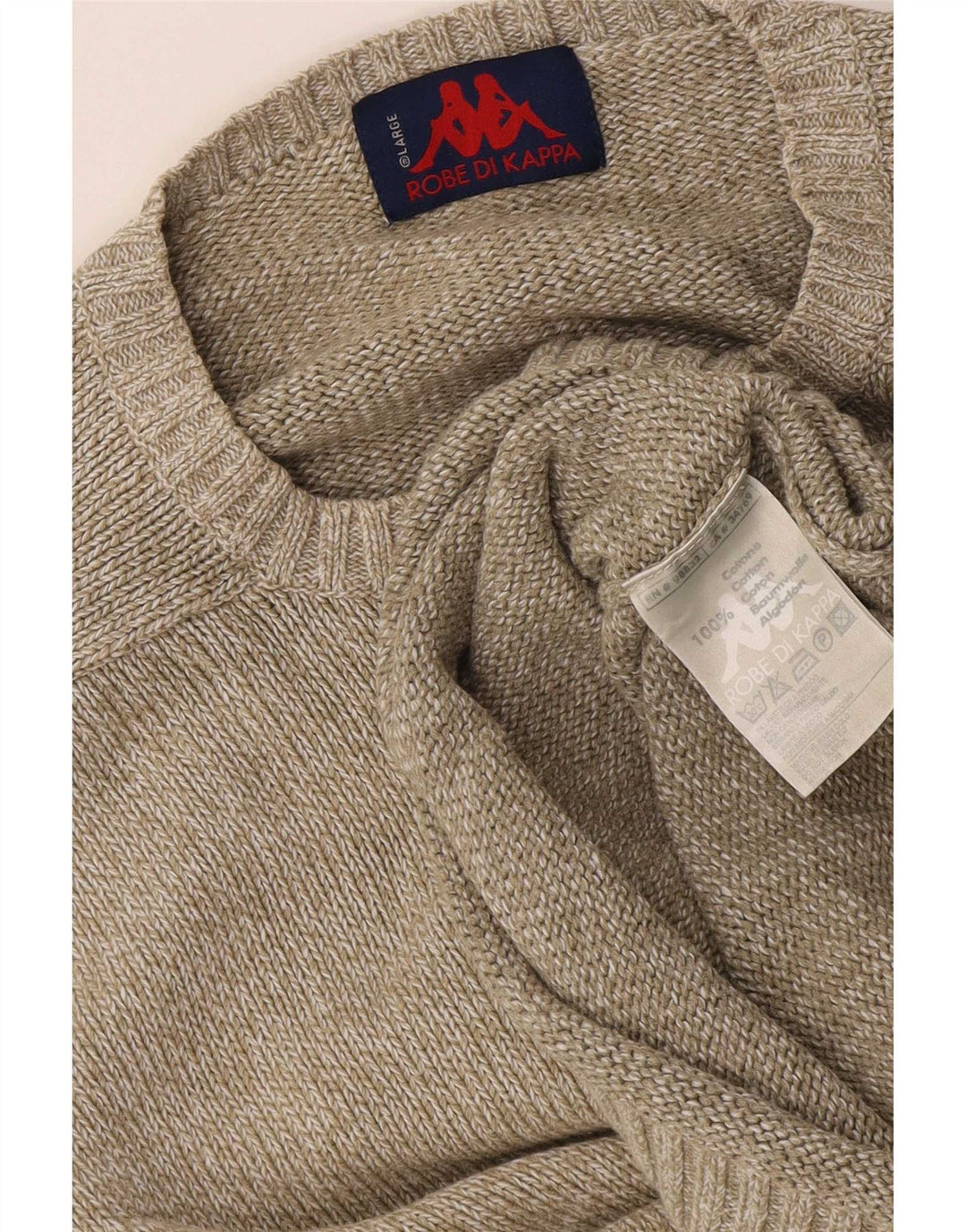 Kappa herre rund hals sweater stor beige bomuld