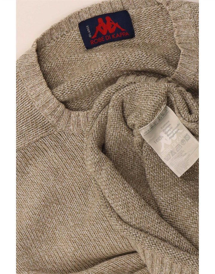 Kappa herre rund hals sweater stor beige bomuld