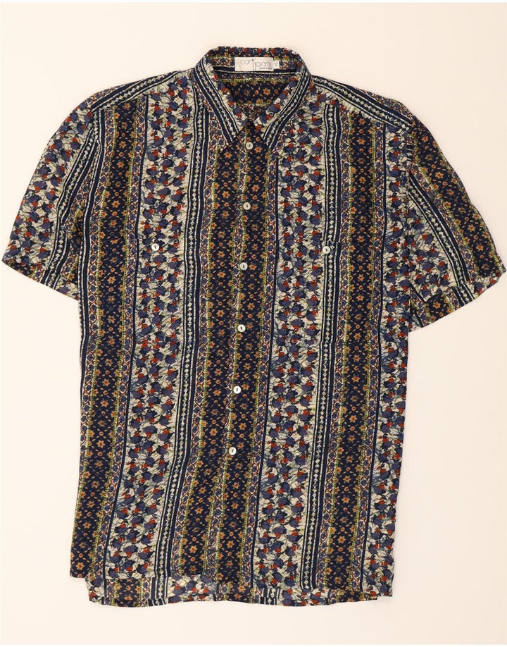 ICORTIGIANI Mens Short Sleeve Shirt IT 50 Large Multicoloured Floral Vintage ICORTIGIANI and Second-Hand ICORTIGIANI from Messina Hembry 