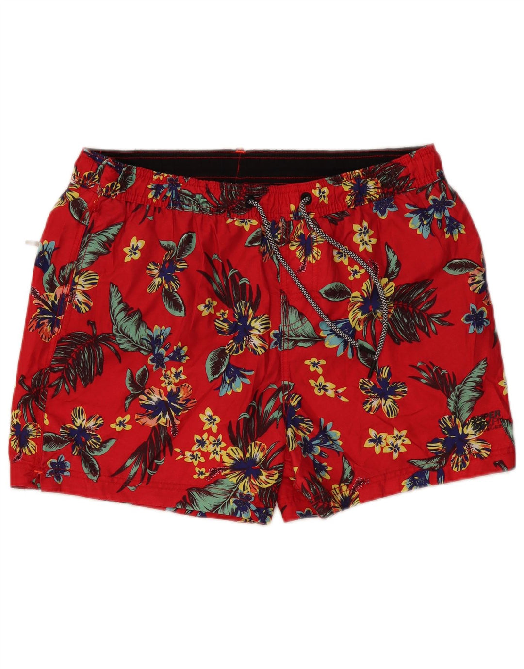 SUPERDRY Badeshorts til mænd 2XL rød blomstret polyester