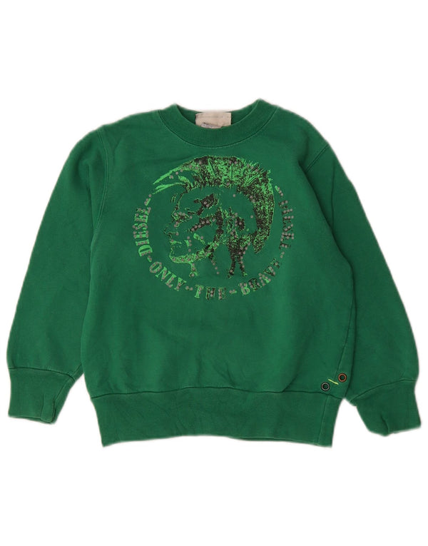 DIESEL Drenge Graphic Sweatshirt Trøje 5-6 År Grøn Bomuld