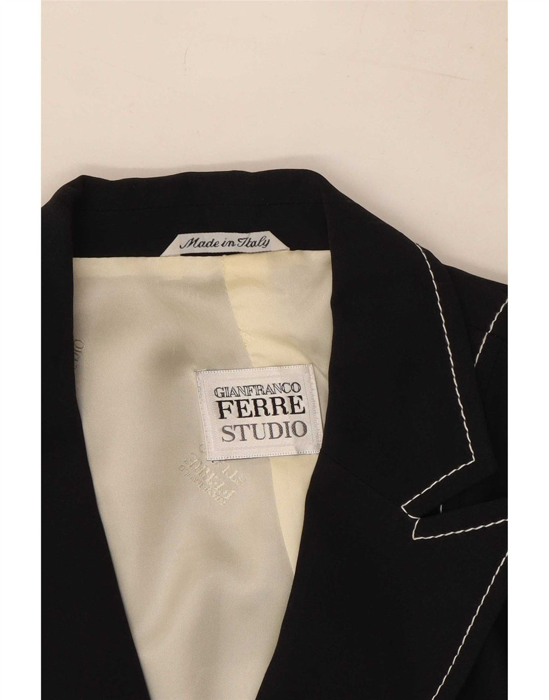 Gianfranco Ferre Dame Blazer Jacket UK 14 Mellem marineblå stribet