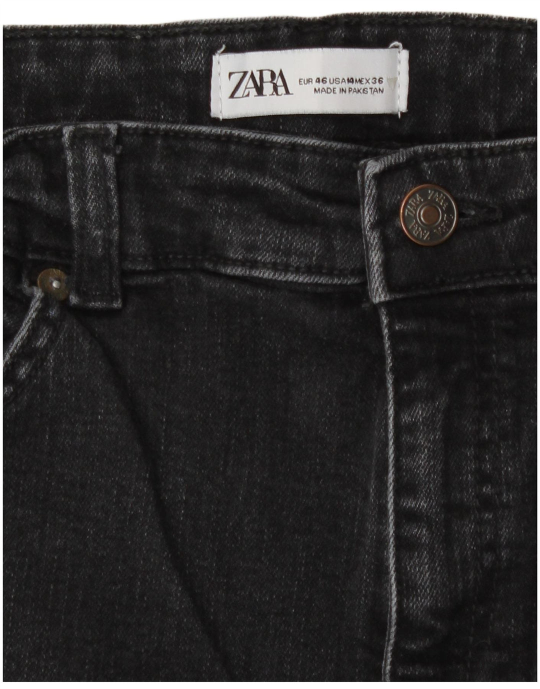 Zara Dame Slim Jeans EU 46 2XL W36 L28 Sort