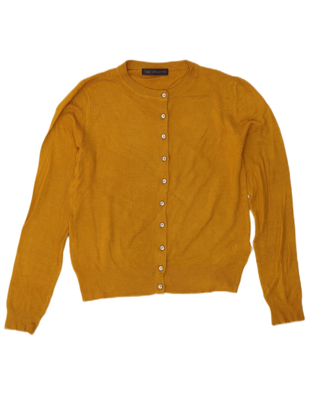 Marks & Spencer Dame Oversized Cardigan Sweater UK 8 Lille Gul