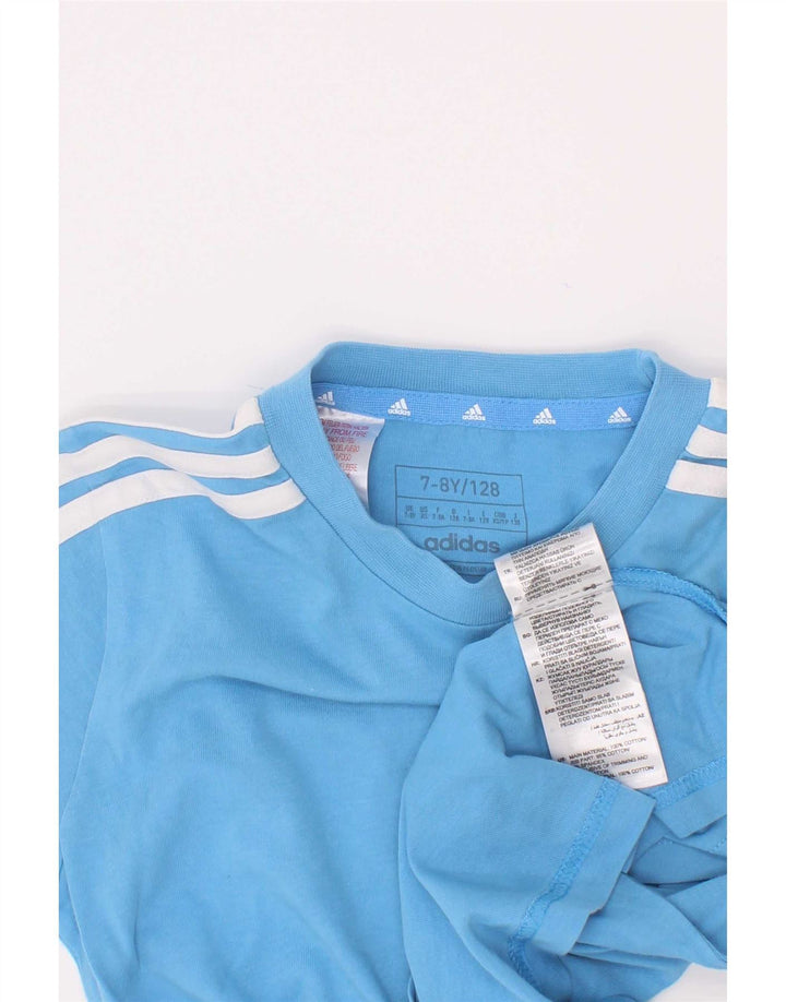 Adidas drenge T-shirt top 7-8 år blå bomuld