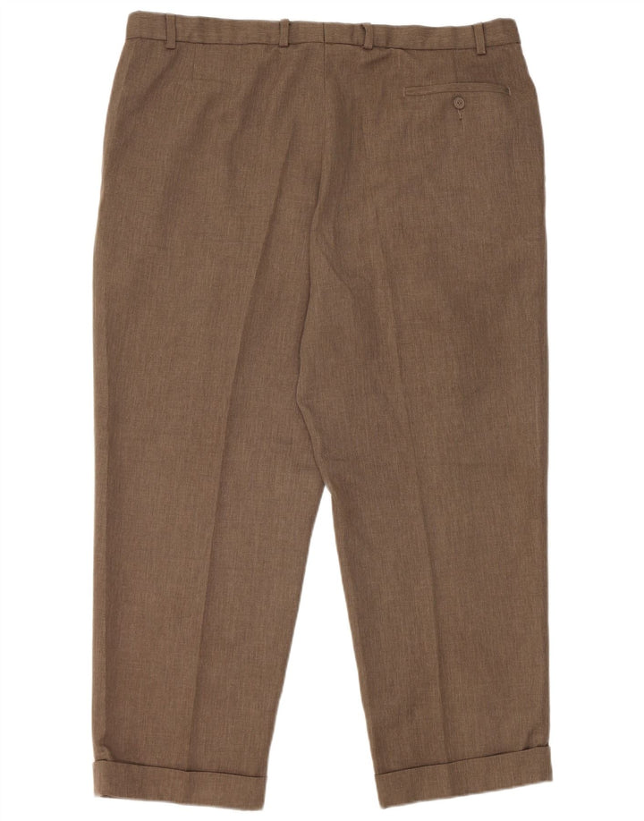 Marks & Spencer Herre tilspidsede jakkesætsbukser W40 L29 brun polyester