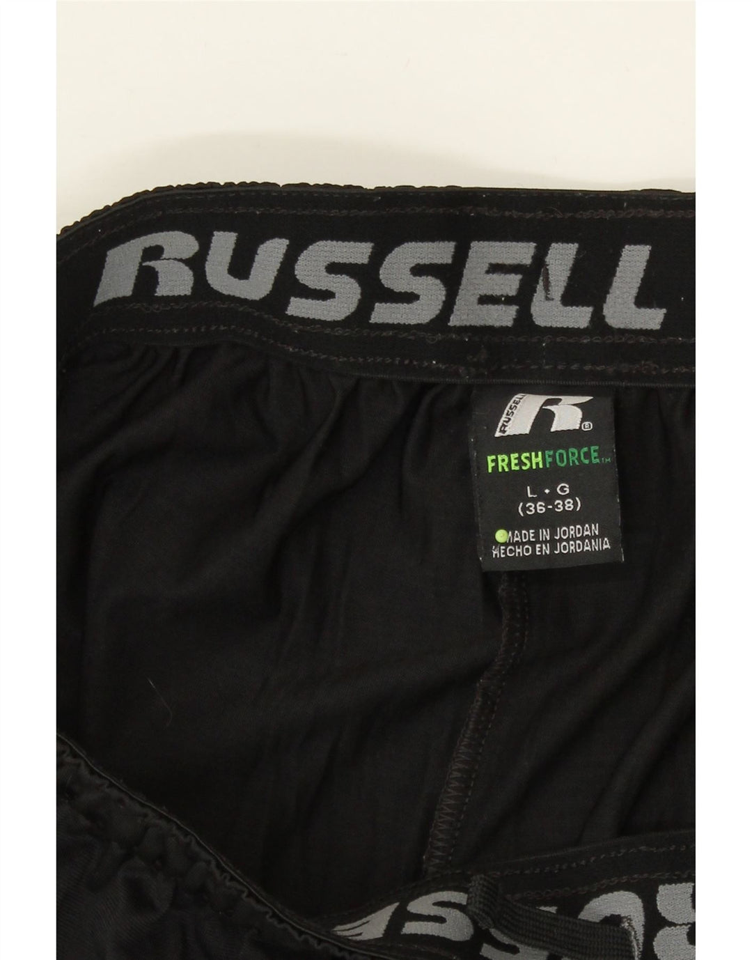 RUSSELL ATHLETIC Mens Sport Shorts Large  Black Polyester Vintage Russell Athletic and Second-Hand Russell Athletic from Messina Hembry 
