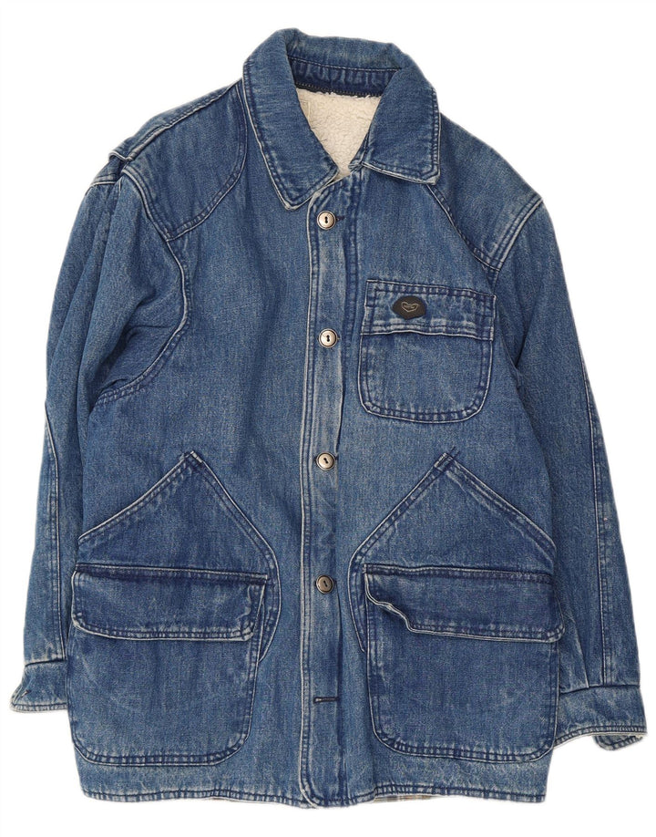 POP 84 Herre Sherpa Denim Coat UK 36 Small Blue Polyester