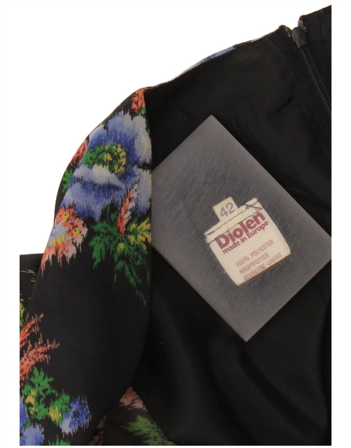 Diolen Dame Maxikjole EU 42 Large Black Floral Polyester