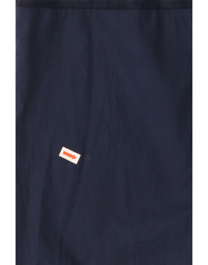 VINTAGE Dameskjorte UK 14 Medium Navy Blue Colourblock Polyester