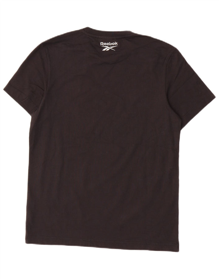REEBOK Mens Graphic T-Shirt Top Medium Black Cotton