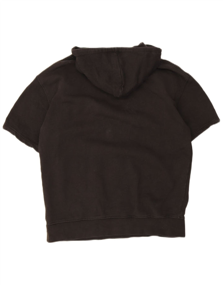 Zara Herre Kortærmet Hættetrøje Jumper Medium Sort Bomuld