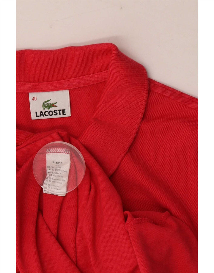 Lacoste kortærmet poloshirt til kvinder størrelse 40 Medium rød bomuld