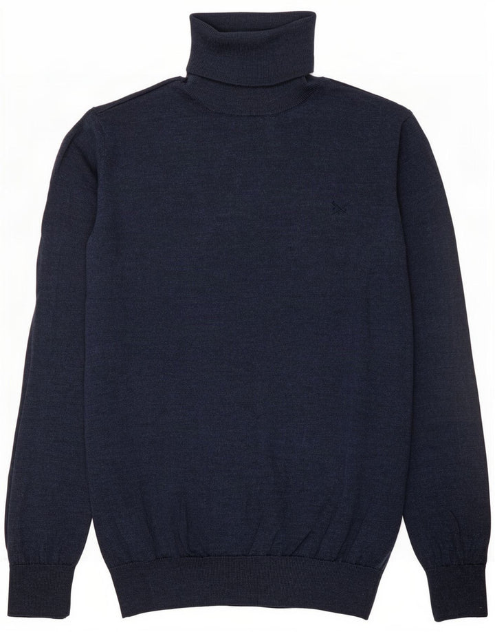 Besætningstøj Herre Rullehalstrøje Sweater Medium Navyblå Merinould