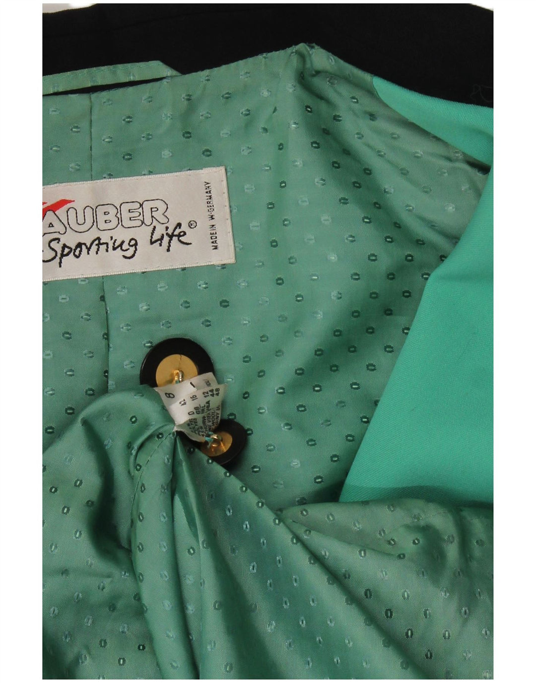 HAUBER Dame Dobbeltradet Blazer Jacket UK 16 Stor turkis