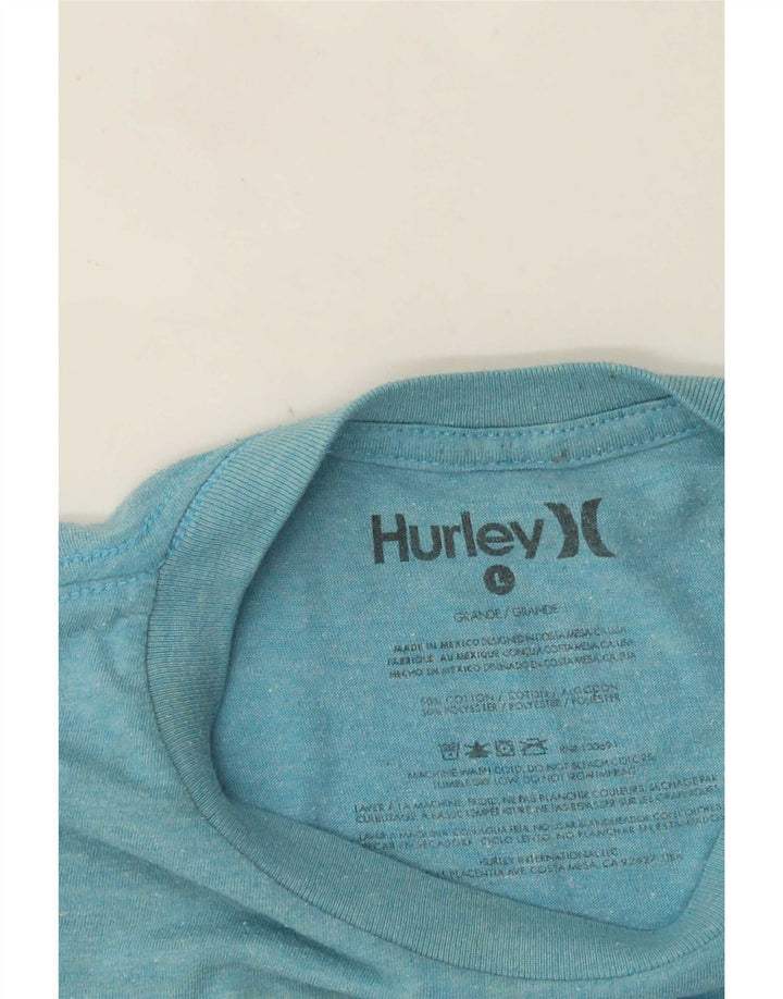 Hurley Herre Grafisk T-Shirt Top Stor Blå Bomuld
