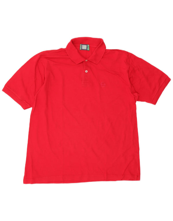 Sergio Tacchini Mens Polo Shirt Large Red Cotton