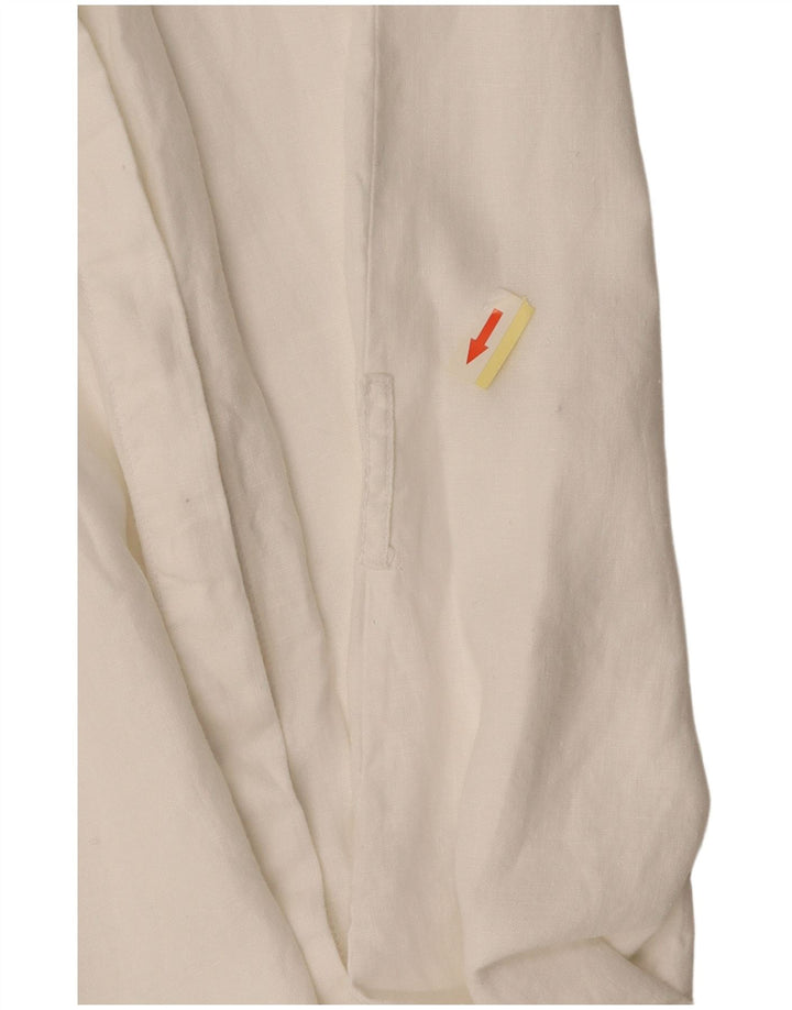 JASPER CONRAN Dame Longline kortærmet skjortebluse UK 16 Large White