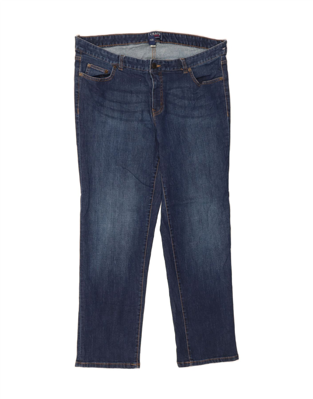 CHAPS Womens Straight Jeans US 16 2XL W38 L30 Navy Blue Cotton Vintage Chaps and Second-Hand Chaps from Messina Hembry 