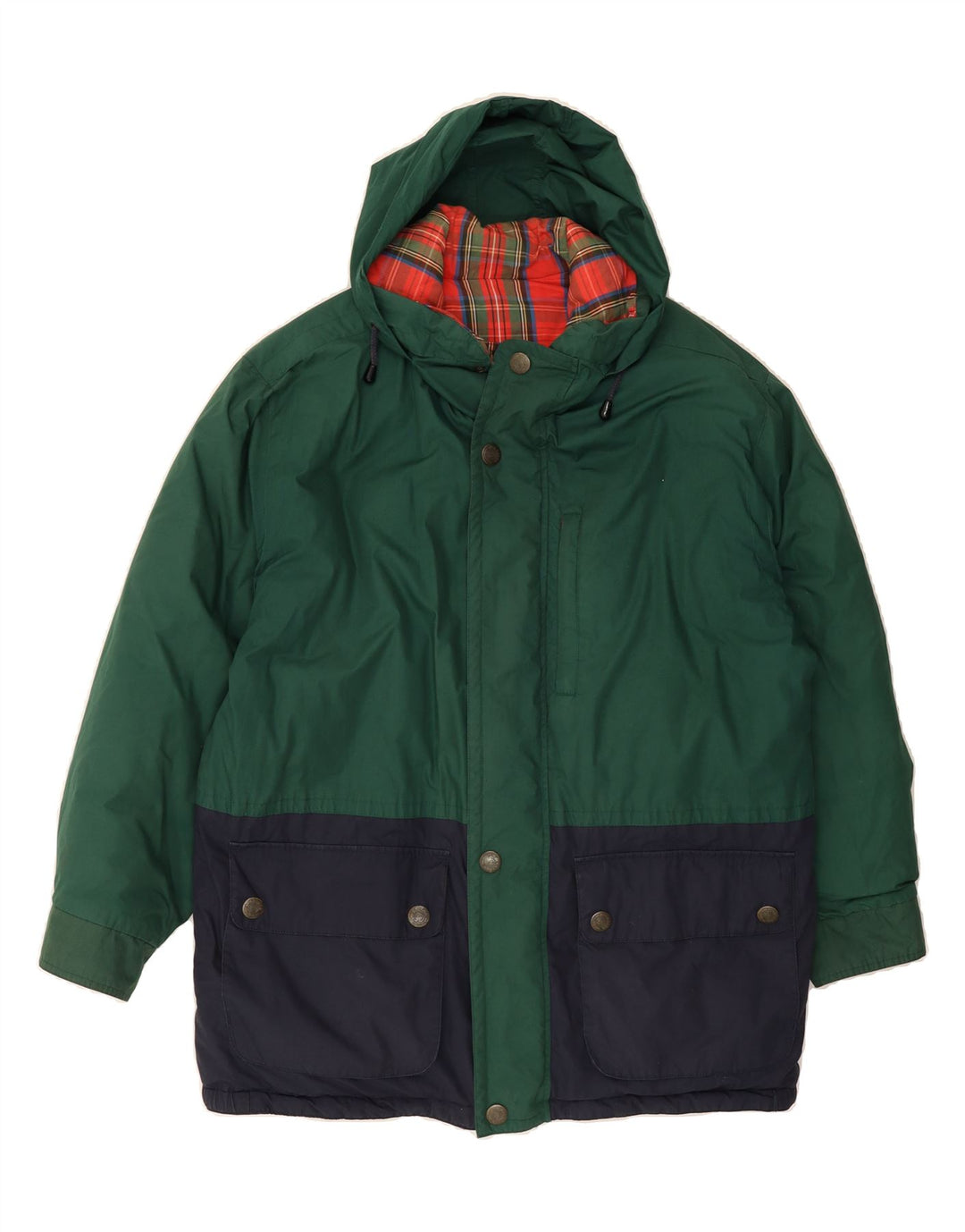 MCGREGOR Mens Hooded Reversible Jacket UK 40 Large Green Colourblock Vintage McGregor and Second-Hand McGregor from Messina Hembry 