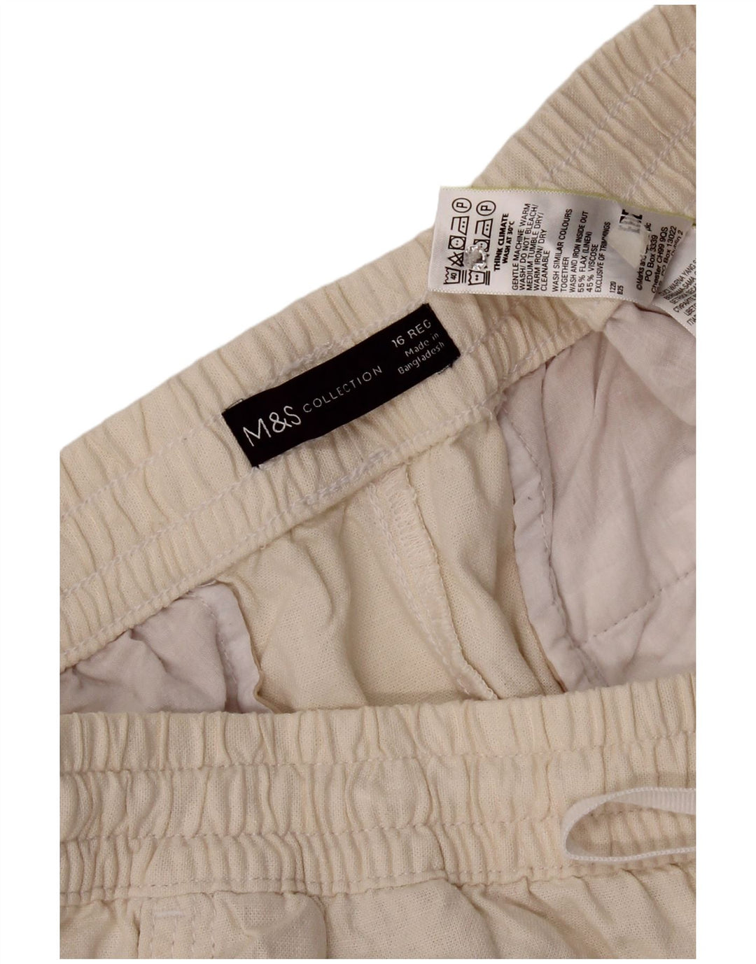 Marks & Spencer Træningsdragtsbukser til kvinder UK 16 Large White Linen