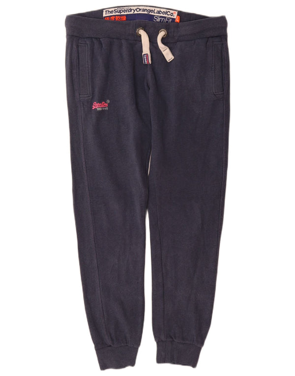 Superdry Womens Slim Fit træningsdragt Bukser Joggers UK 16 Large Navy Blue