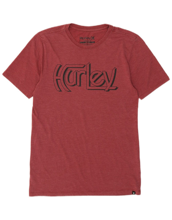 Hurley Herre Premium Fit Grafisk T-shirt Top Lille Bourgogne bomuld