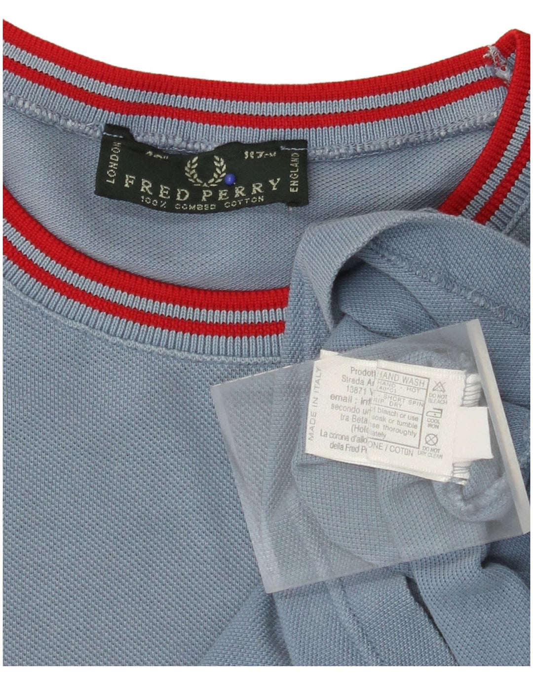 FRED PERRY Herre T-Shirt Top Stor Blå Bomuld