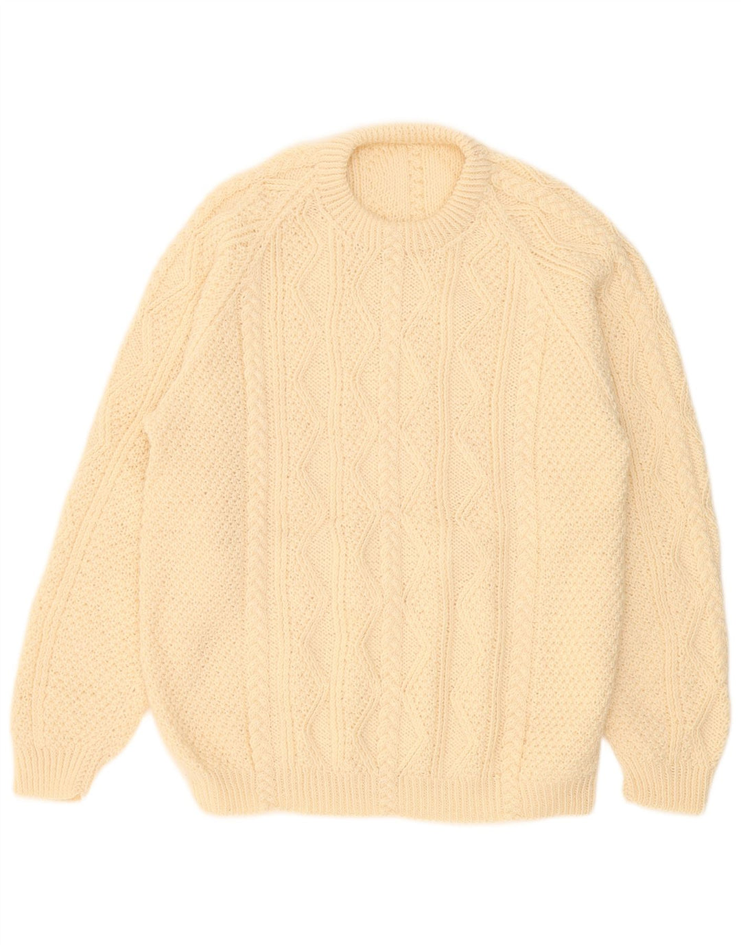 Vintage herre sweater med rund hals 2XL beige