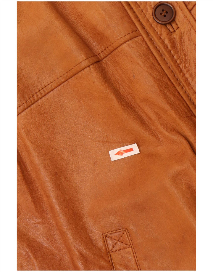 Vintage herre læderjakke IT 52 XL brunt læder