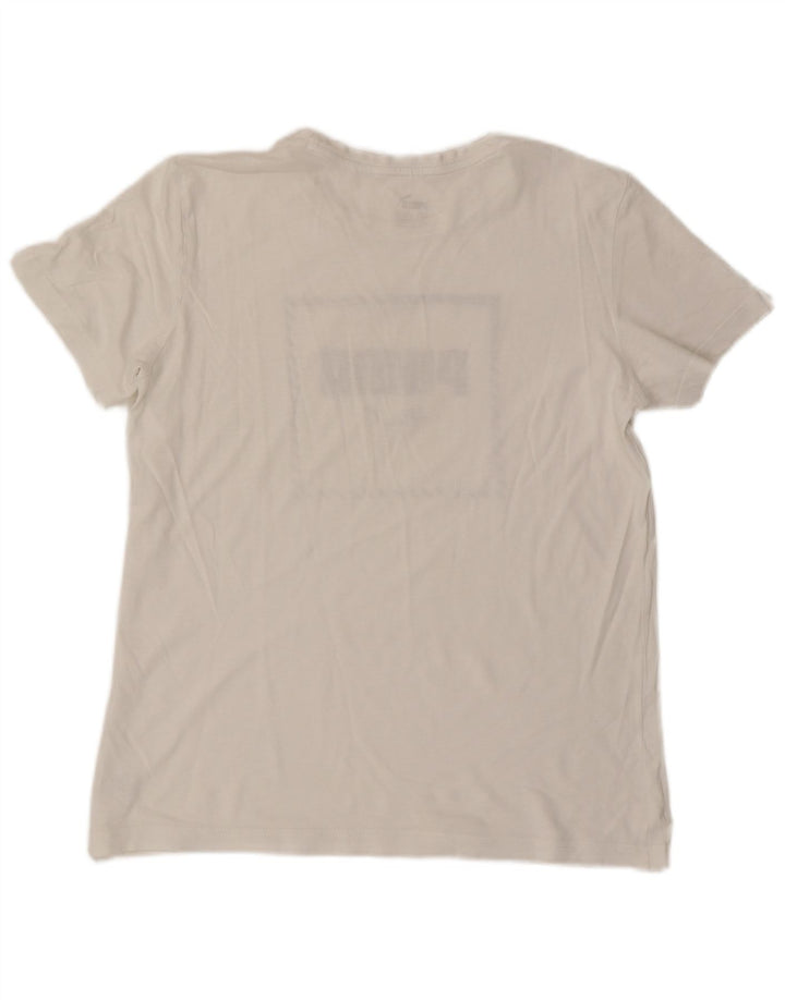 Puma Boys Grafisk T-Shirt Top 15-16 år XL Hvid