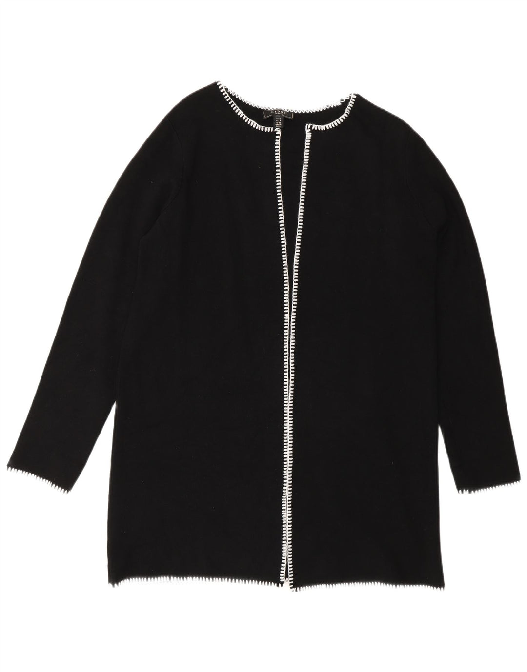Lipsy Womens Longline Open Cardigan Sweater UK 12 Medium Black Viscose