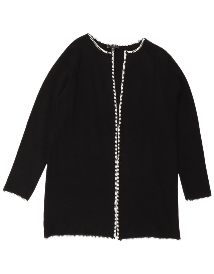 Lipsy Womens Longline Open Cardigan Sweater UK 12 Medium Black Viscose