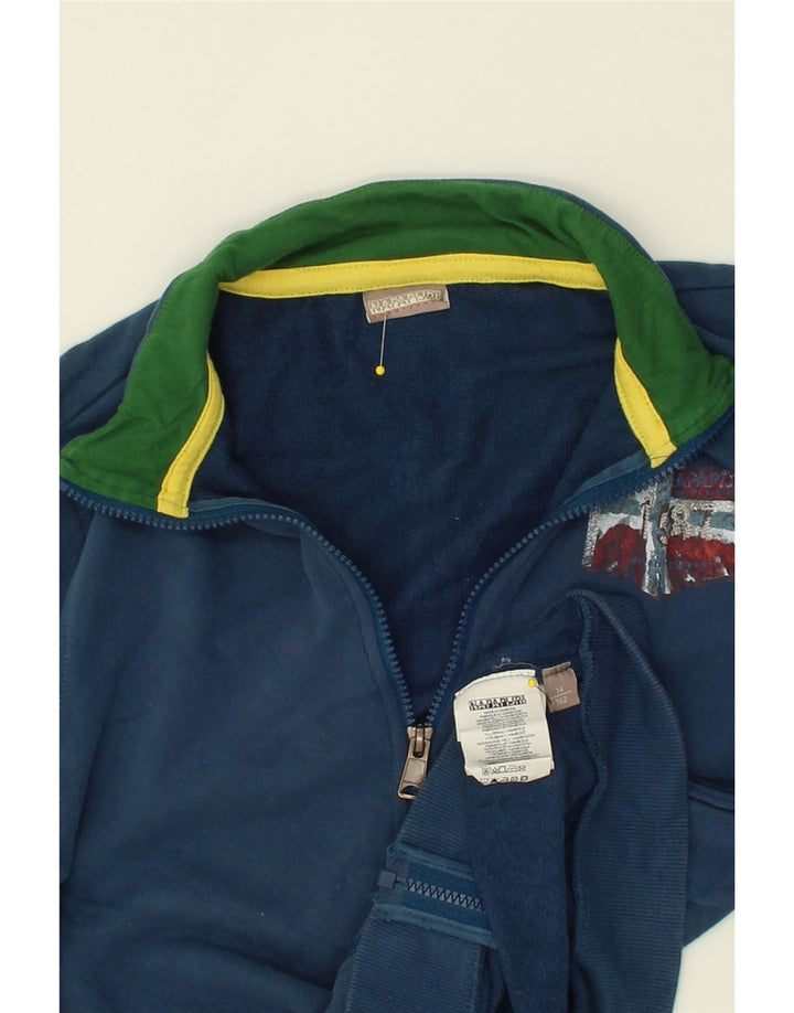 NAPAPIJRI Boys Tracksuit Top Jacket 13-14 Years Blue Cotton Vintage Napapijri and Second-Hand Napapijri from Messina Hembry 