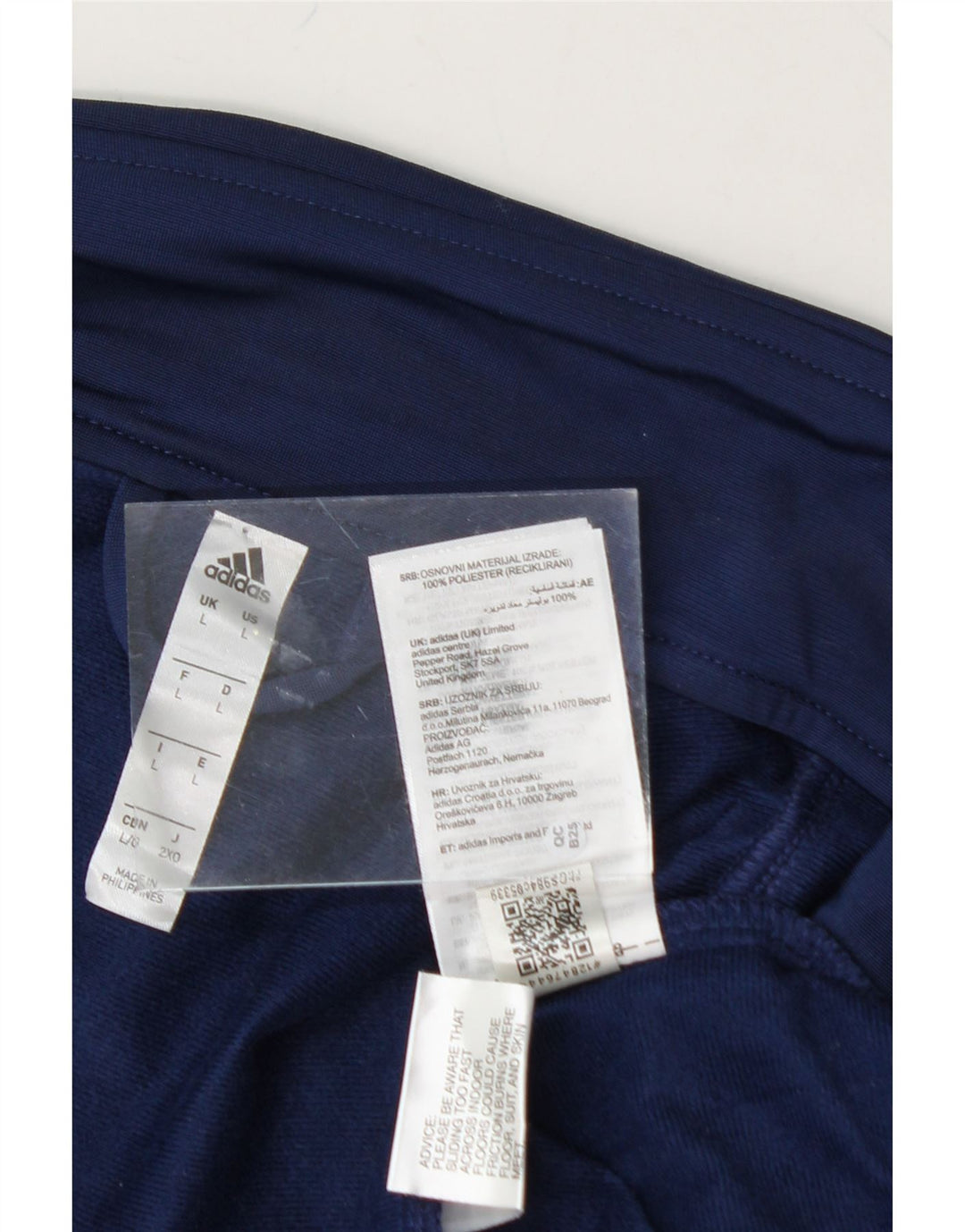 ADIDAS Mens Tracksuit Top Jacket Large Navy Blue Polyester Vintage Adidas and Second-Hand Adidas from Messina Hembry 