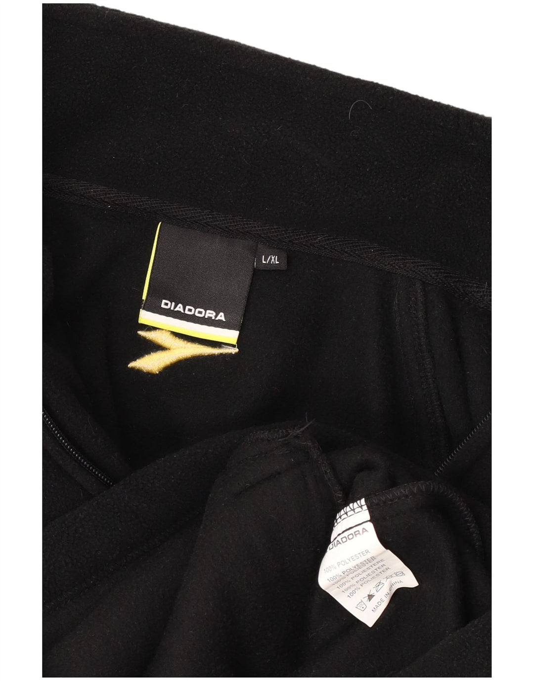 Diadora Herre Fleecejakke UK 40 Stor Sort Colourblock Polyester