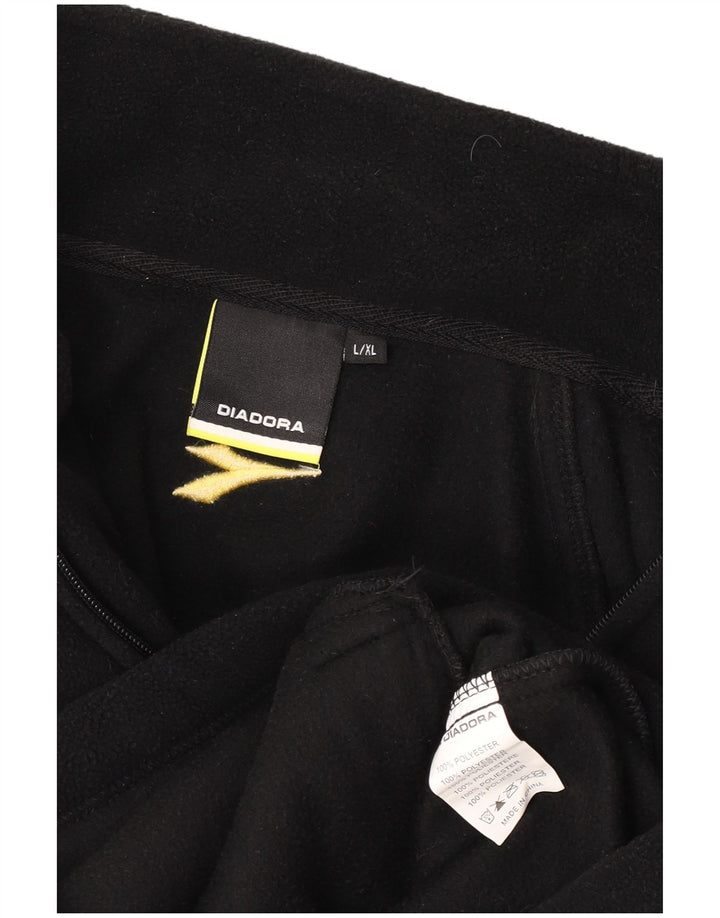 Diadora Herre Fleecejakke UK 40 Stor Sort Colourblock Polyester