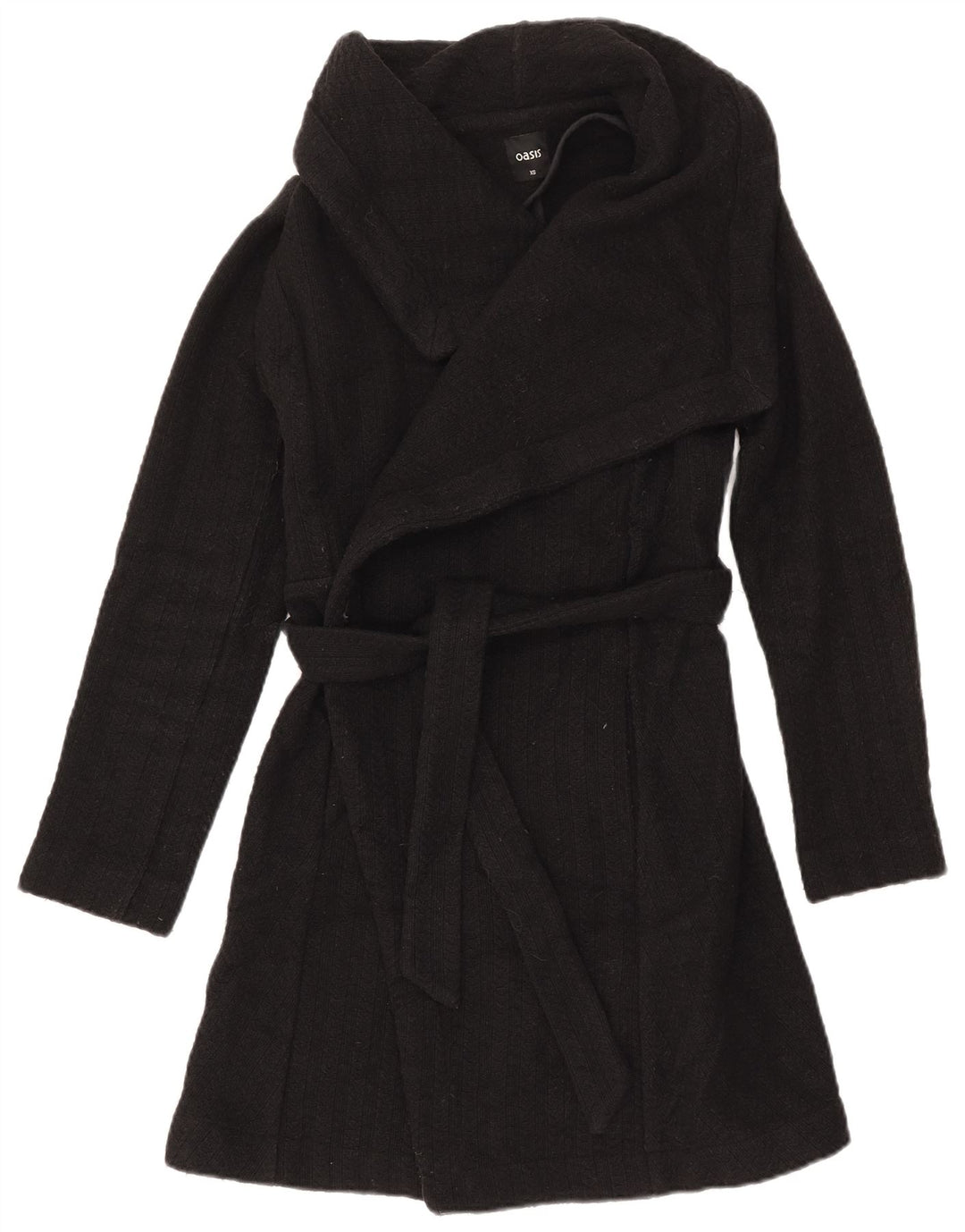 Oasis Dame Overfrakke UK 6 XS Sort Uld